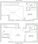 1,025 square foot two bedroom, two bath lofted apartment home