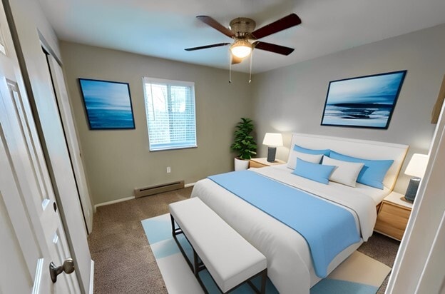 1BR, 1BA - 650 SF Bedroom
