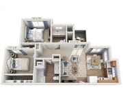 Floor plans are artist’s rendering. All dimensions are approximate. Actual product and specifications may vary in dimension or detail. Not all features are available in every apartment. Prices and availability are subject to change.