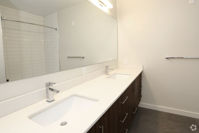 Bathroom w double vanities