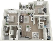 2x2 NS_2Bed_2Bath_1114 Sq Ft