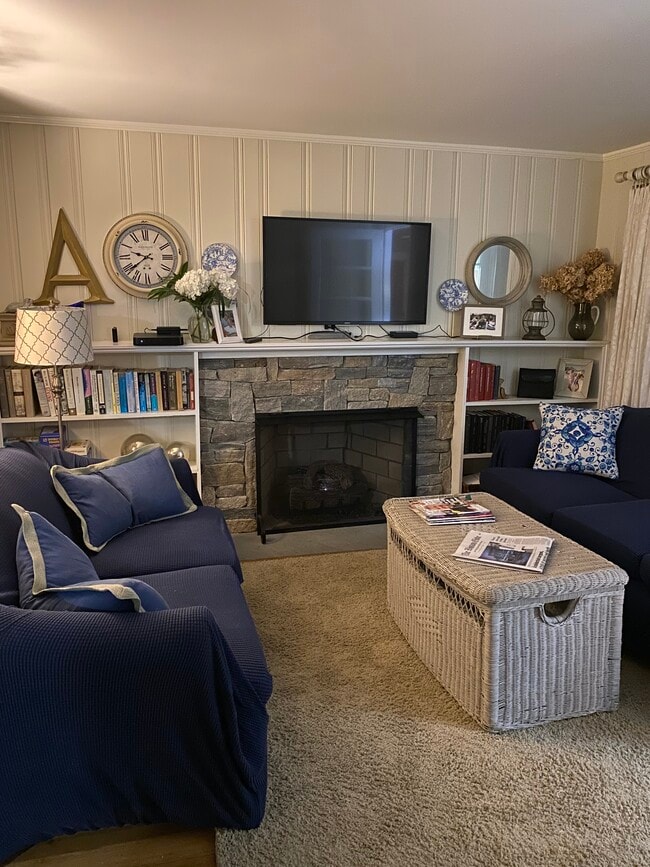 Living room gas fireplace