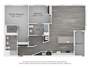 Two Bedroom Two Bathroom (1323 SF)