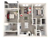 2 Bedroom | 2 Bathroom | 1150 SF