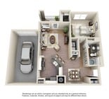 1 Bedroom | 1 Bath | 880 SF | Attached Garage
