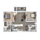 3D Furnished Floorplan - Crossing