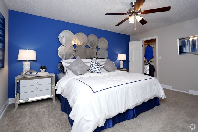 Updated ceiling fans, walk-in closets and airy interiors