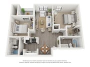 B1: Beds - 2: Baths - 2: SqFt 968