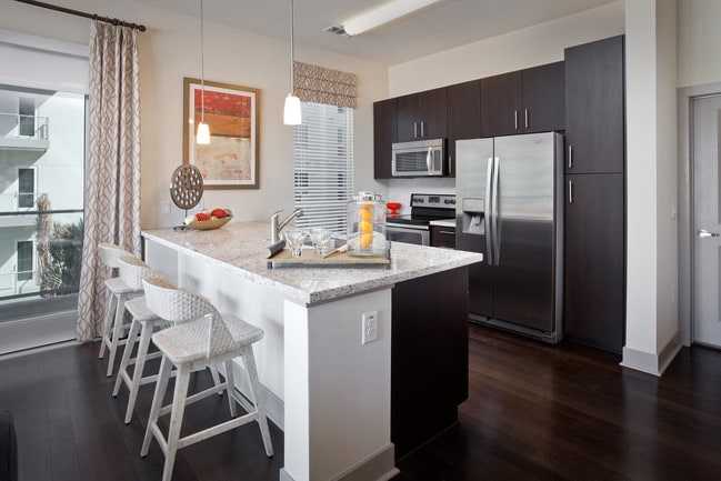 All homes feature stainless steel appliances, granite or quartz countertops and custom cabinets - South Park by Windsor Apartments