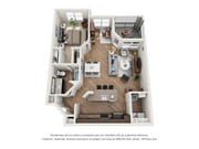 A3 Crest with Sunroom_1Bed_1Bath_ 1023 Sq Ft