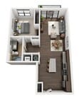 The Four - A5 - 1 Beds - 1 Baths - 816 Sq. ft.