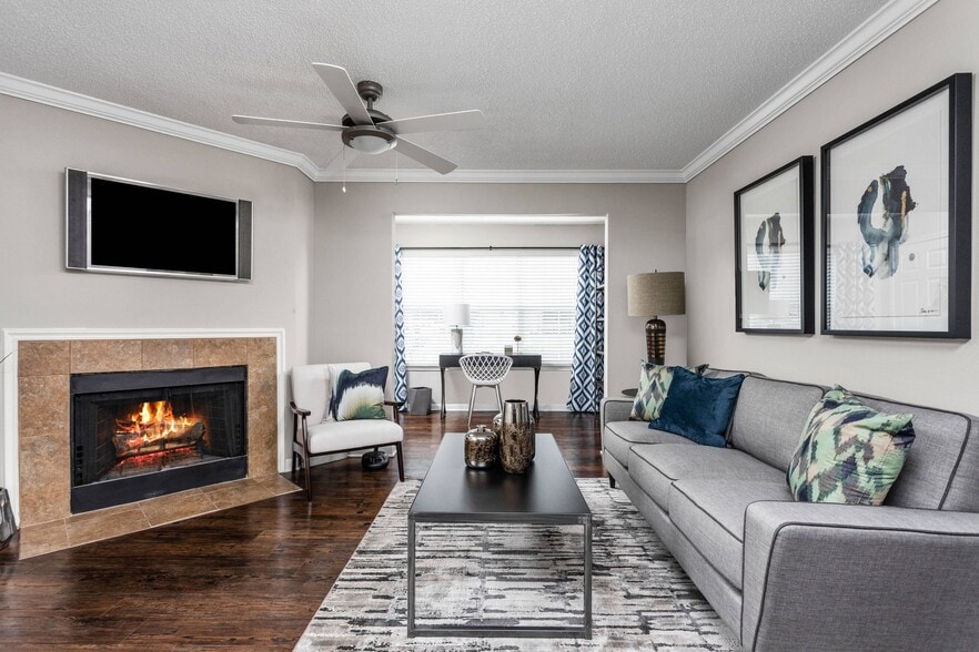 Living Room with Fireplace
