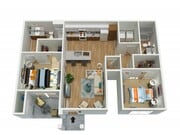 2 bedroom with full size washer a dryer, granite counter tops, and modern finishes.