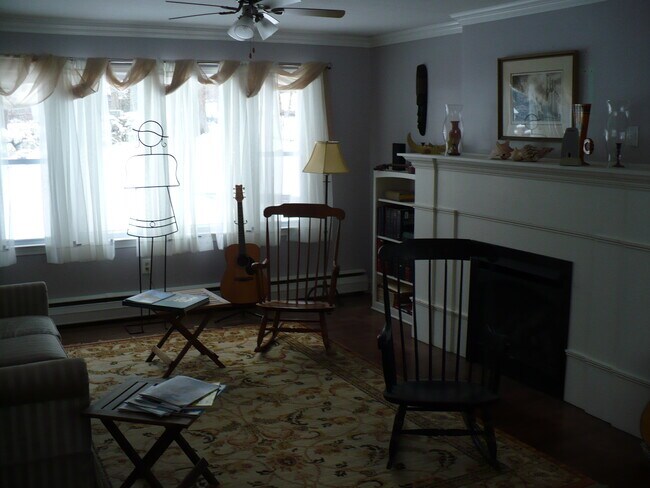 Sala de estar con chimenea falsa - 30 Affeldt Dr