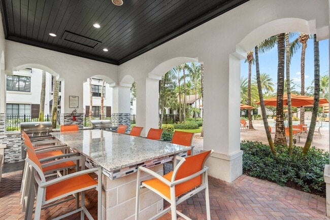Outdoor kitchen with grills