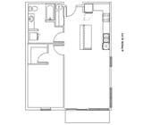 1BR/1BA 824 sqft