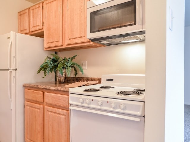 Cocina de arce con microondas incorporado