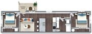 Alder 2 bedroom floorplan
