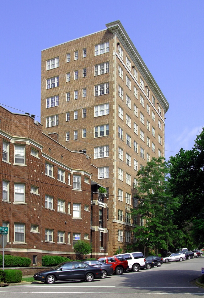Looking north from Highland Avenue - Claridge Manor Apartments