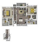 The WISTFUL | TWO BEDROOM, TWO BATH CARRIAGE HOME, 1244 TOTAL SF WITH BALCONY & TWO GARAGES