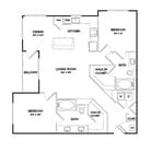 B1B | 2 bed 2 bath | 1099 sq ft
