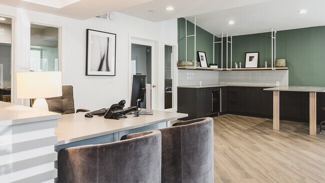 Reimagined leasing office with resident area off to the side - Alister Parx I