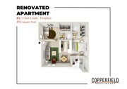 Copperfield Apartments - B1 Fireplace Renovated