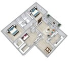 2x2 1,164 SqFt Renovated