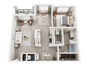 A2 - 1x1 floor plan Arcadia at Waterway Hills