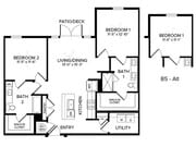 B5 2 bed 2 bath 1114 Square feet