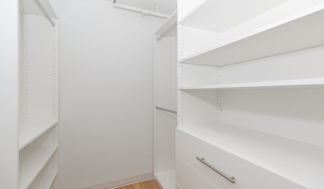 Ample closet space with room for storage