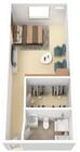 Studio, 345 sqft, Large Walk-in Closet