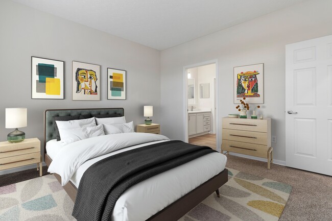 3 Bedroom Premium Renovated Bedroom with plush carpet.