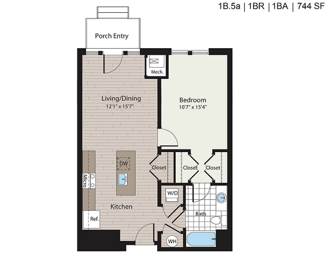 1B.5b 1BD1BA 744 pies cuadrados - ICON Residences at The Rotunda