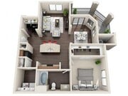 Newly Renovated, 955sqft, 1 bedroom/1 bathroom