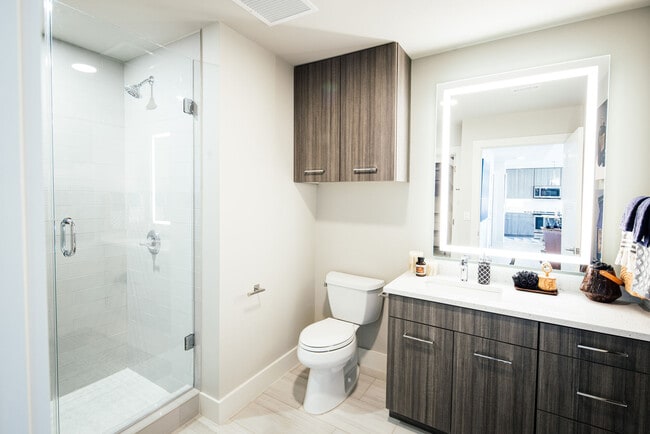 Walk-in Showers with Soft Close Cabinet Doors