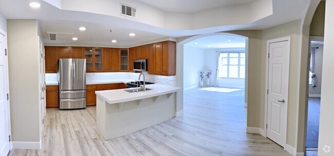 Panoramic photo of kitchen and grand room - 30 E Julian St Unit 210 Rental