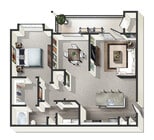 Oak II- 1B 1BA- 906 SF