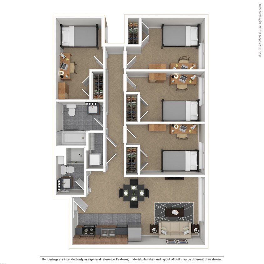 4 Bed, 2 Bath - 4 Bed, 2 Bath