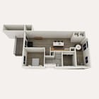 Plan A1a · 1 Bed / Den / 1 Bath · 1,056 SF