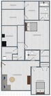 Efficiently designed floor plan showcasing 3 bedrooms, a welcoming living room, modern kitchen, and luxurious bathrooms.