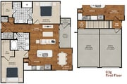 Buttercup w Garage_2Bed_2Bath_1186 Sq Ft