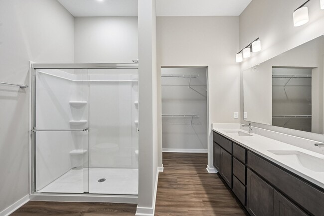 Large bathroom with plenty of storage in your new apartment in Delaware.