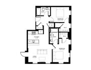 Explore this contemporary apartment layout designed for modern living.