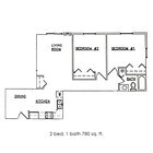 2 Bed 1 Bath | 780 sqft