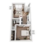 1 Bedroom, 1 Bathroom Cottage Floor Plan