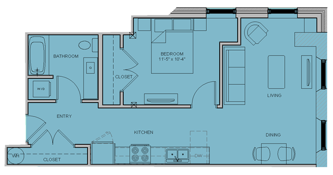 Floor Plan - Courtyard or Mill District View