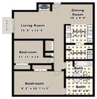2BR/1.5 BA