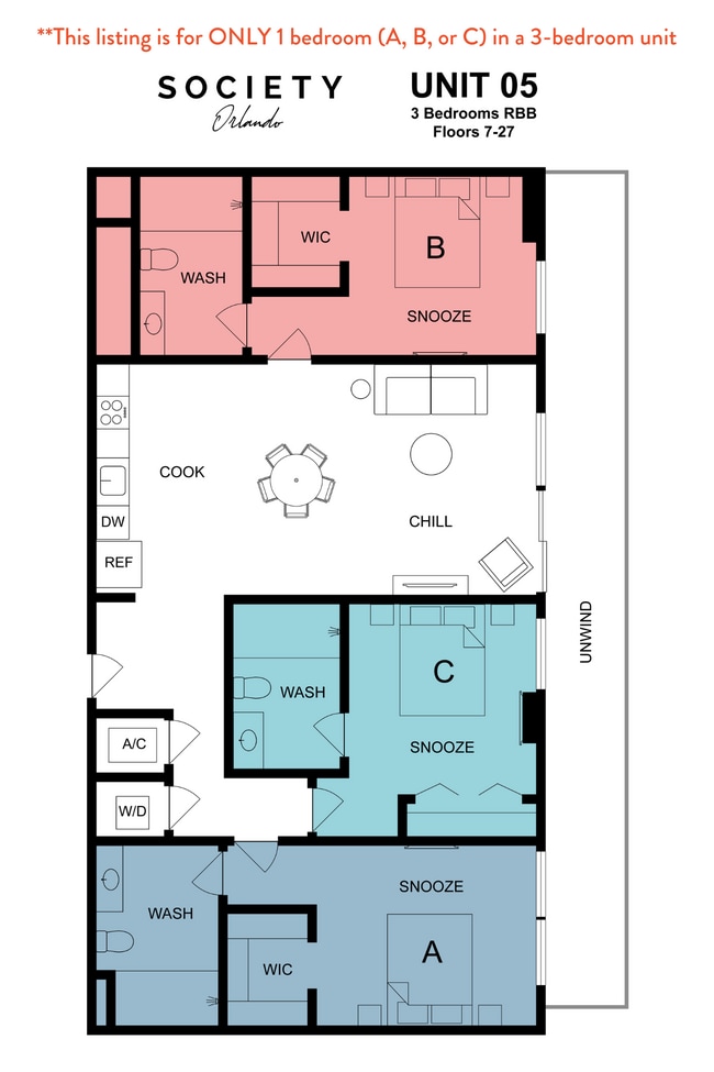Unit 05_Floors 7-27_C4_RBB - Society Orlando
