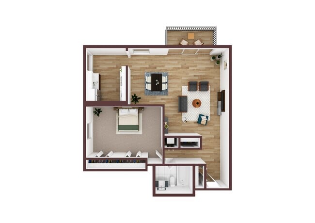 Woodmont- 1 Bedroom, 1 Bath Apt. with modern appliances, wood-plank flooring, and lots of closet space. - Congressional Towers